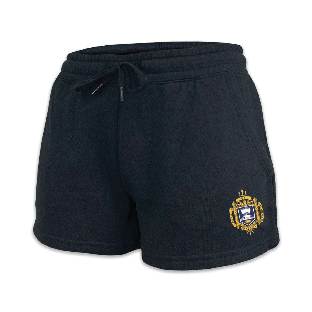 Pick Your Design USNA Ladies Fleece Shorts (Black)