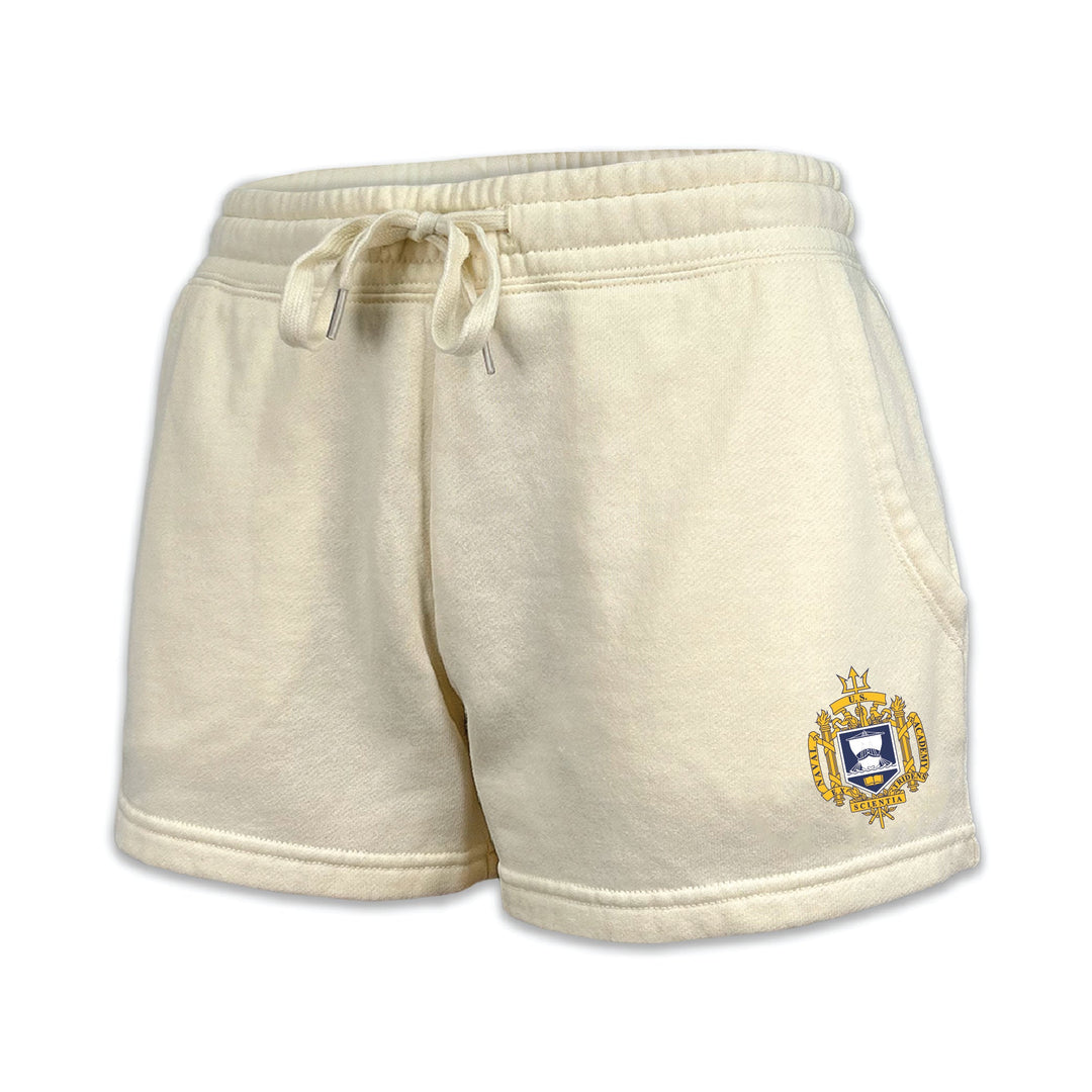 Pick Your Design USNA Ladies Fleece Shorts (Tan)
