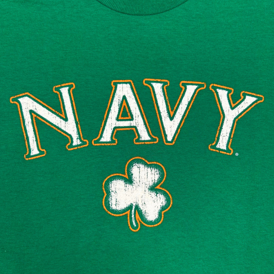 Navy Distressed Shamrock T-Shirt (Kelly Green)