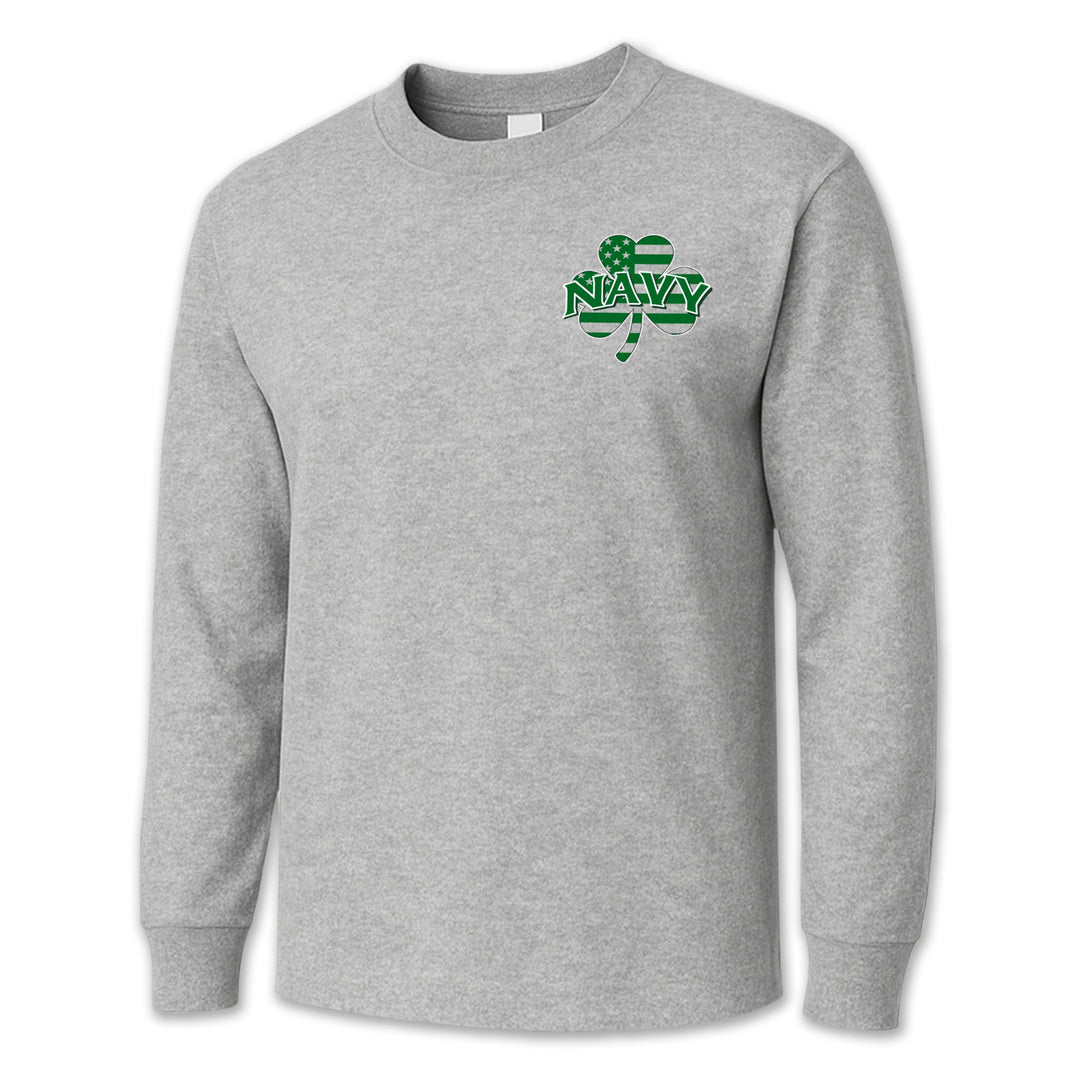 Navy Shamrock Long Sleeve T-Shirt
