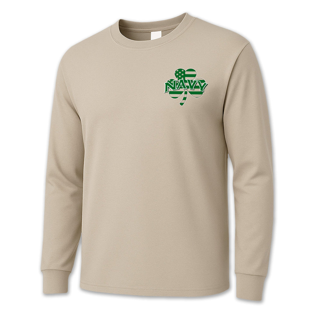 Navy Shamrock Long Sleeve T-Shirt
