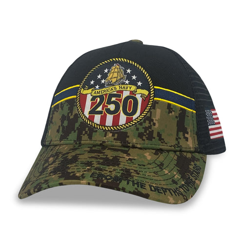 Navy Medal Of Honor 250th Anniversary Mesh Back Hat (Camo)