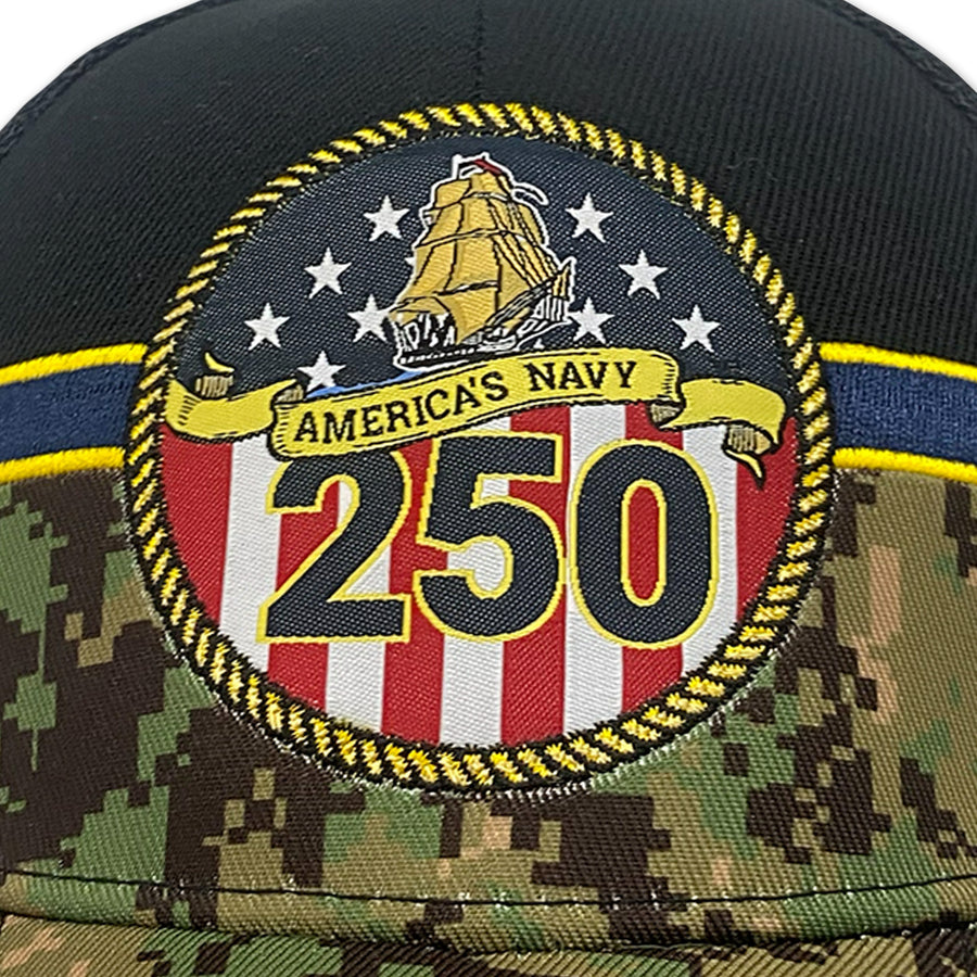 Navy Medal Of Honor 250th Anniversary Mesh Back Hat (Camo)