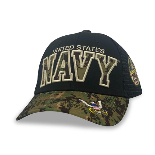Navy Military Shadow 250th Anniversary Mesh Back Hat (Camo)