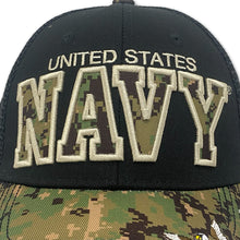 Load image into Gallery viewer, Navy Military Shadow 250th Anniversary Mesh Back Hat (Camo)