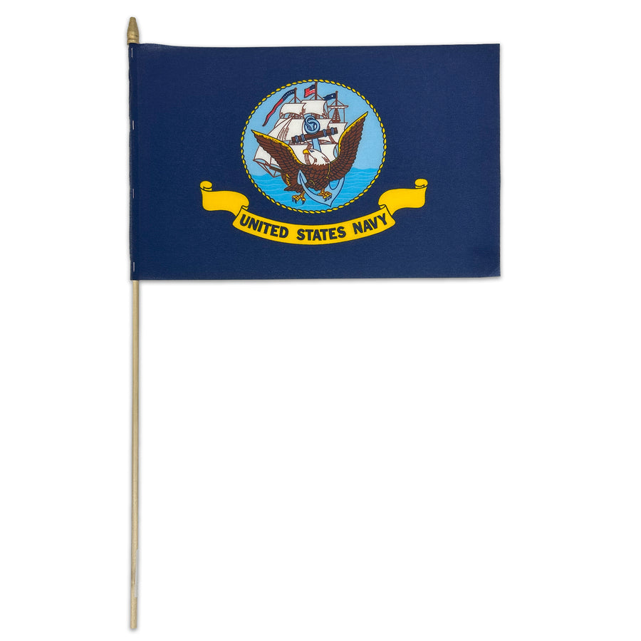 Navy 12"x18" Stick Flag (Navy)