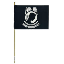 Load image into Gallery viewer, POW 12&quot;x18&quot; Stick Flag (Black)