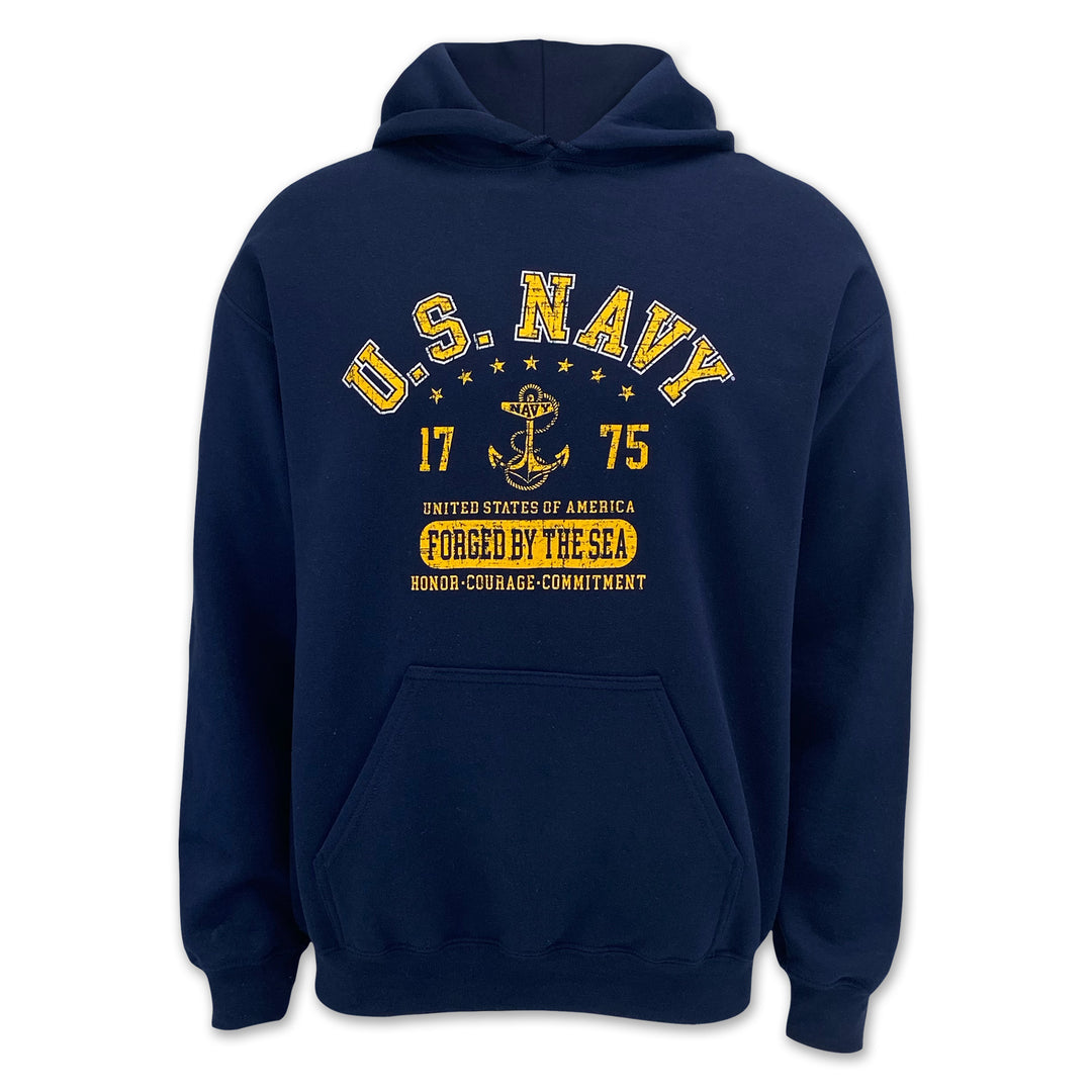 Navy Distressed Forged ByThe Sea Hood (Navy)