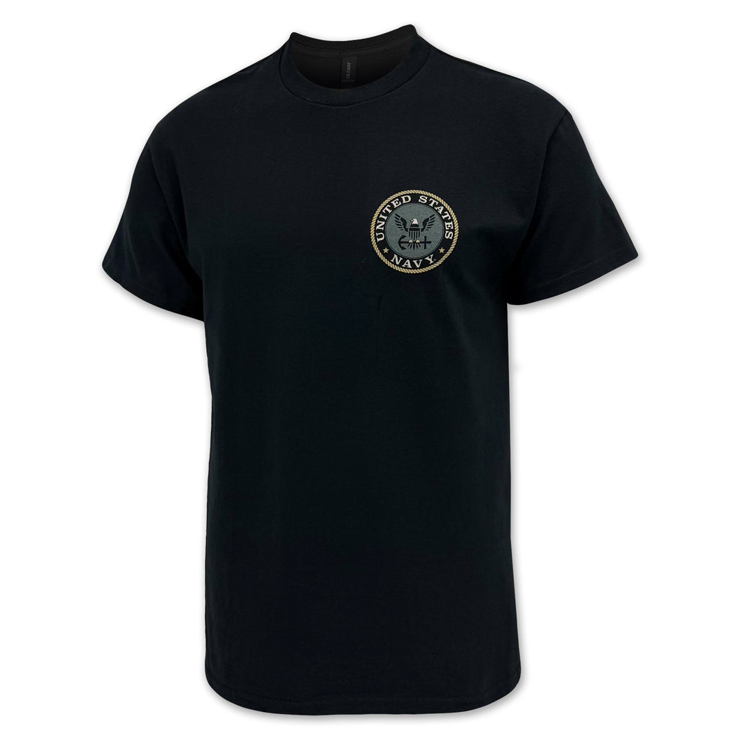 Navy Camo Flag T-Shirt (Black)