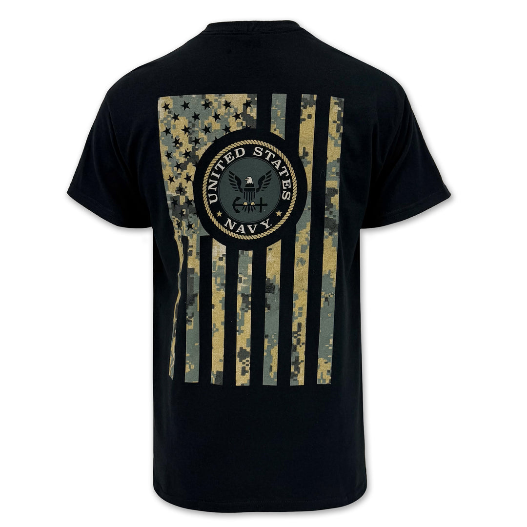 Navy Camo Flag T-Shirt (Black)