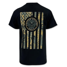 Load image into Gallery viewer, Navy Camo Flag T-Shirt (Black)