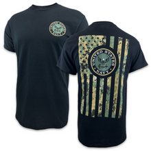Load image into Gallery viewer, Navy Camo Flag T-Shirt (Black)
