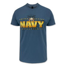 Load image into Gallery viewer, United States Navy Gold Flags T-Shirt (Indigo Blue)
