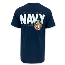 Load image into Gallery viewer, U.S. Navy 250th Anniversary T-Shirt (Navy)
