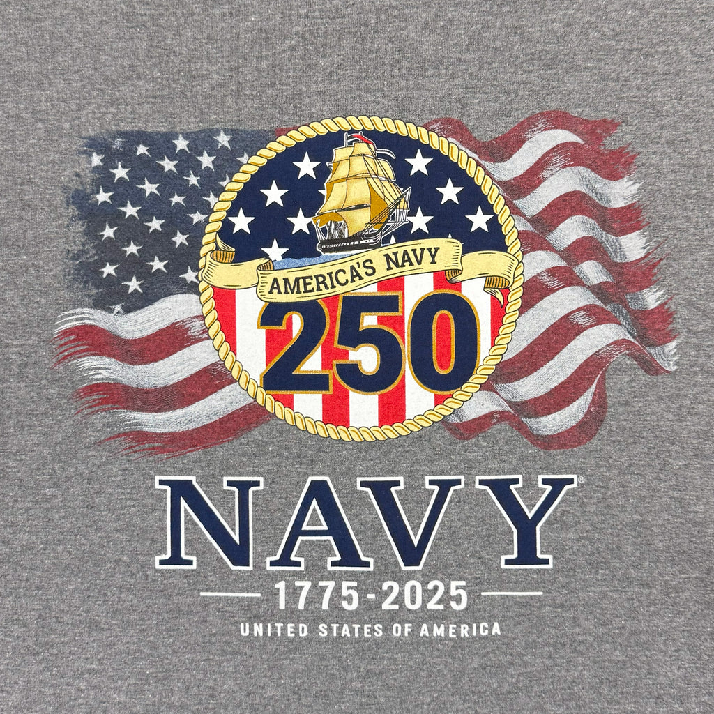Navy 250th Anniversary Flag T-Shirt (Graphite)