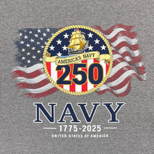 Load image into Gallery viewer, Navy 250th Anniversary Flag T-Shirt (Graphite)
