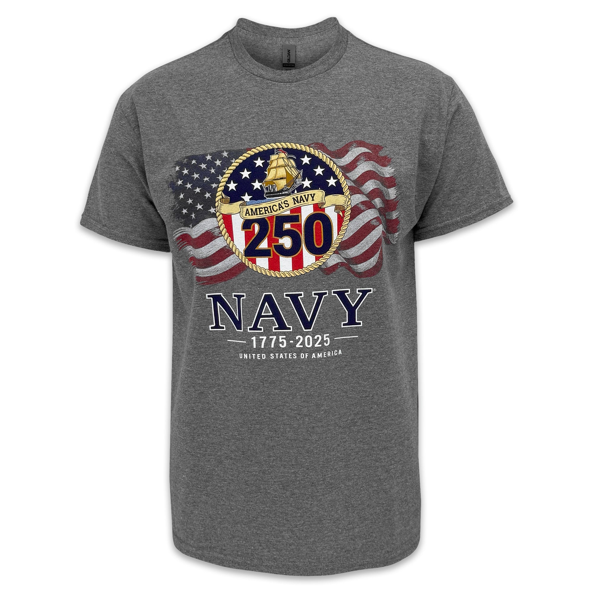 Navy 250th Anniversary Flag T-Shirt (Graphite) – Navy Gear