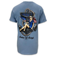 Load image into Gallery viewer, Navy Vintage Pinup T-Shirt (Stone Blue)