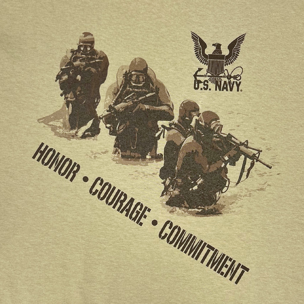 Navy Squad Honor Courage Commitment T-Shirt (Tan)