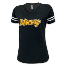 Load image into Gallery viewer, Navy Ladies Script T-Shirt (Smoke)