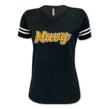 Load image into Gallery viewer, Navy Ladies Script T-Shirt (Smoke)