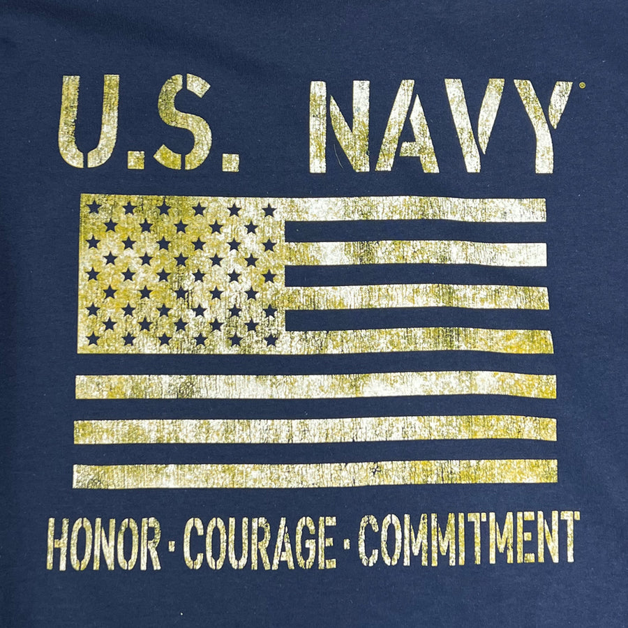 Navy Distressed Flag T-Shirt (Navy)