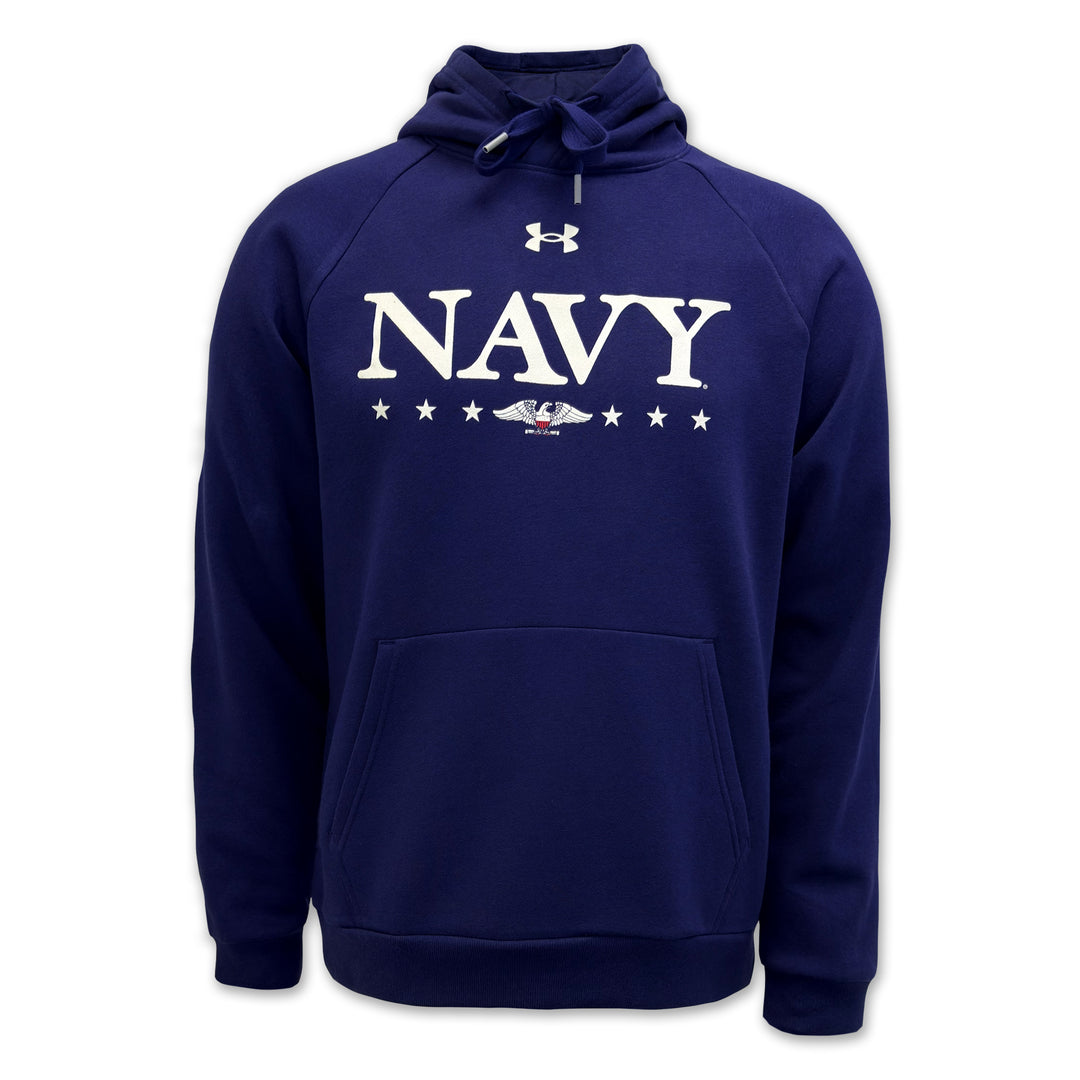 Under Armour Navy Eagle Rival Fleece Hood (Navy)