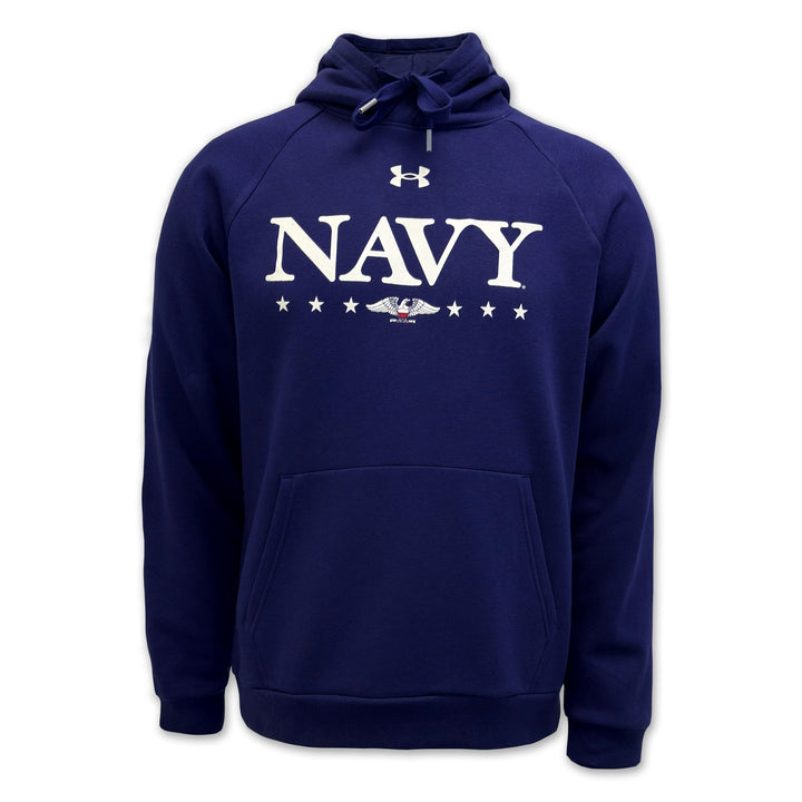 Under Armour Navy Eagle Rival Fleece Hood (Navy)