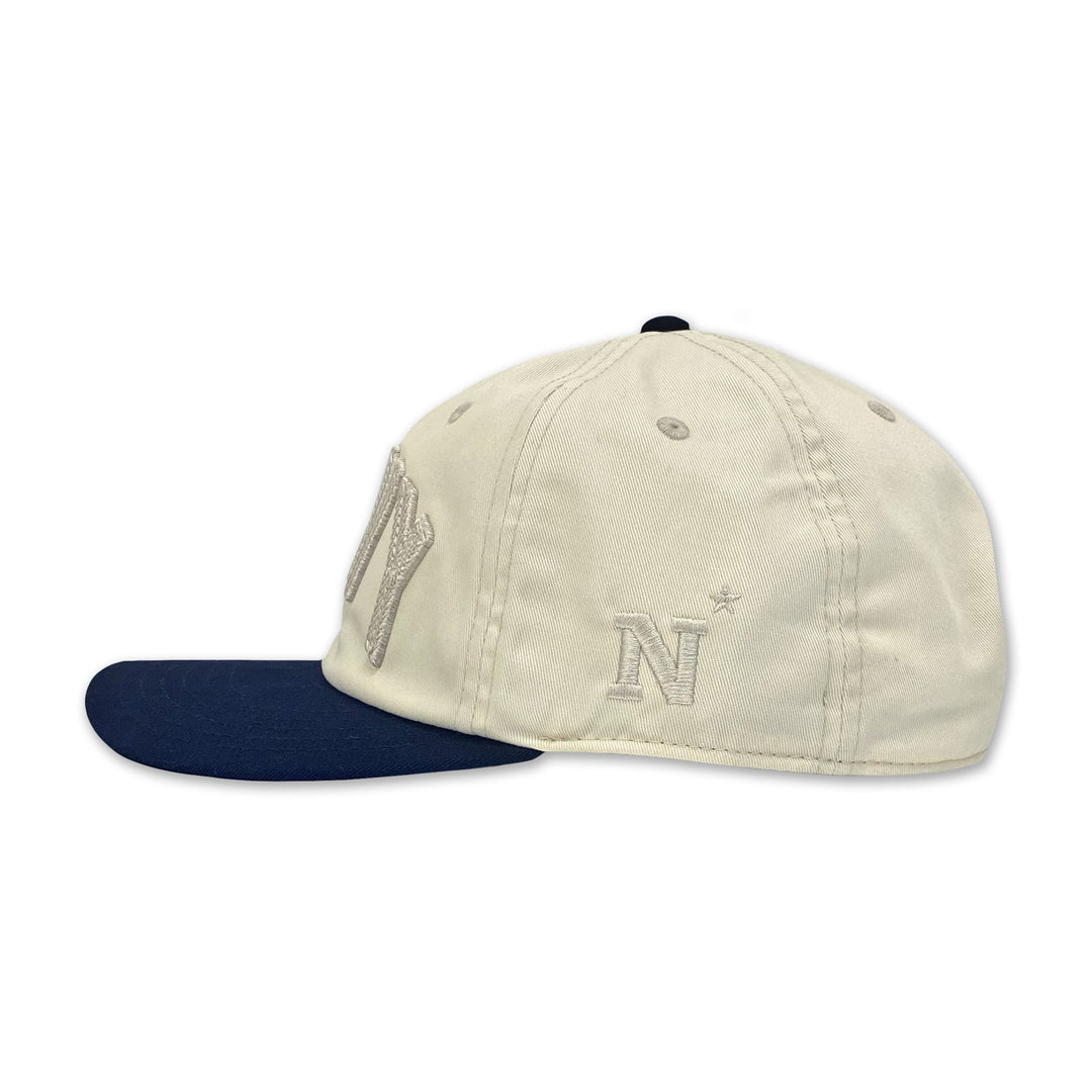 Navy Under Armour 2025 Rivalry Poly Cotton Washed Low Crown Flat Adjustable Hat (Stone)