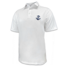 Load image into Gallery viewer, Navy Tonal Anchor Under Armour Performance Polo (White)