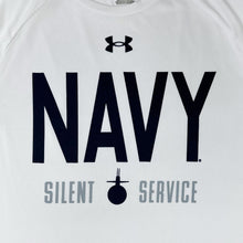 Load image into Gallery viewer, Navy Under Armour 2023 Rivalry Silent Service Tech Long Sleeve T-Shirt (White)