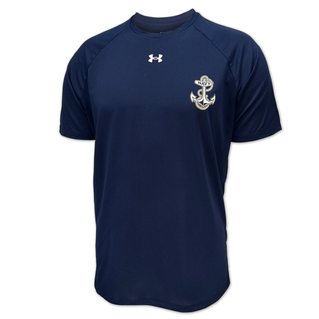 Navy Under Armour Left Chest Anchor Tech T-Shirt (Navy)