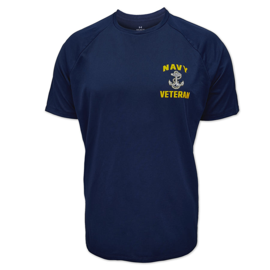 Navy Under Armour Left Chest Anchor Veteran Tech T-Shirt (Navy)