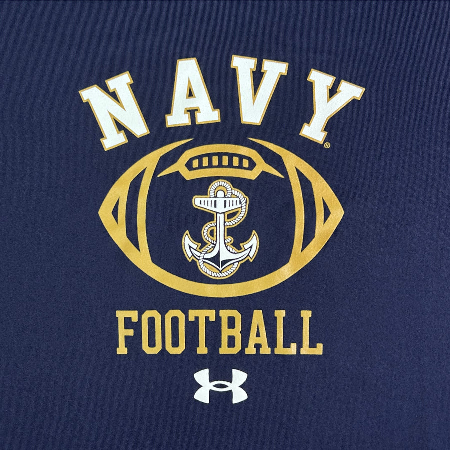 Navy Football Under Armour Sideline Anchor Tech Long Sleeve T-Shirt (Navy)