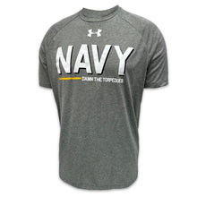 Load image into Gallery viewer, Navy Under Armour Damn the Torpedoes Ship T-Shirt (Grey)