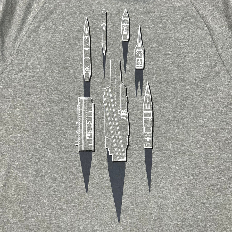 Navy Under Armour Damn the Torpedoes Ship T-Shirt (Grey)