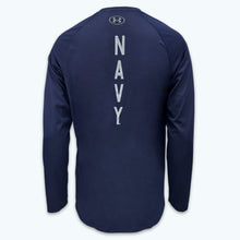 Load image into Gallery viewer, Navy Under Armour 2023 Rivalry Anchor Silent Service Spine Long Sleeve T-Shirt (Navy)