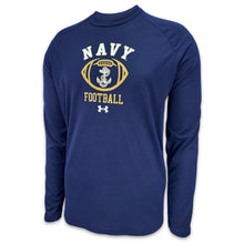 Load image into Gallery viewer, Navy Football Under Armour Sideline Anchor Tech Long Sleeve T-Shirt (Navy)