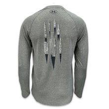 Load image into Gallery viewer, Navy Under Armour Damn the Torpedoes Ship Long Sleeve T-Shirt (Grey)