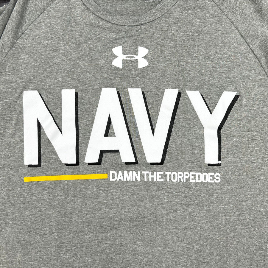 Navy Under Armour Damn the Torpedoes Ship Long Sleeve T-Shirt (Grey)