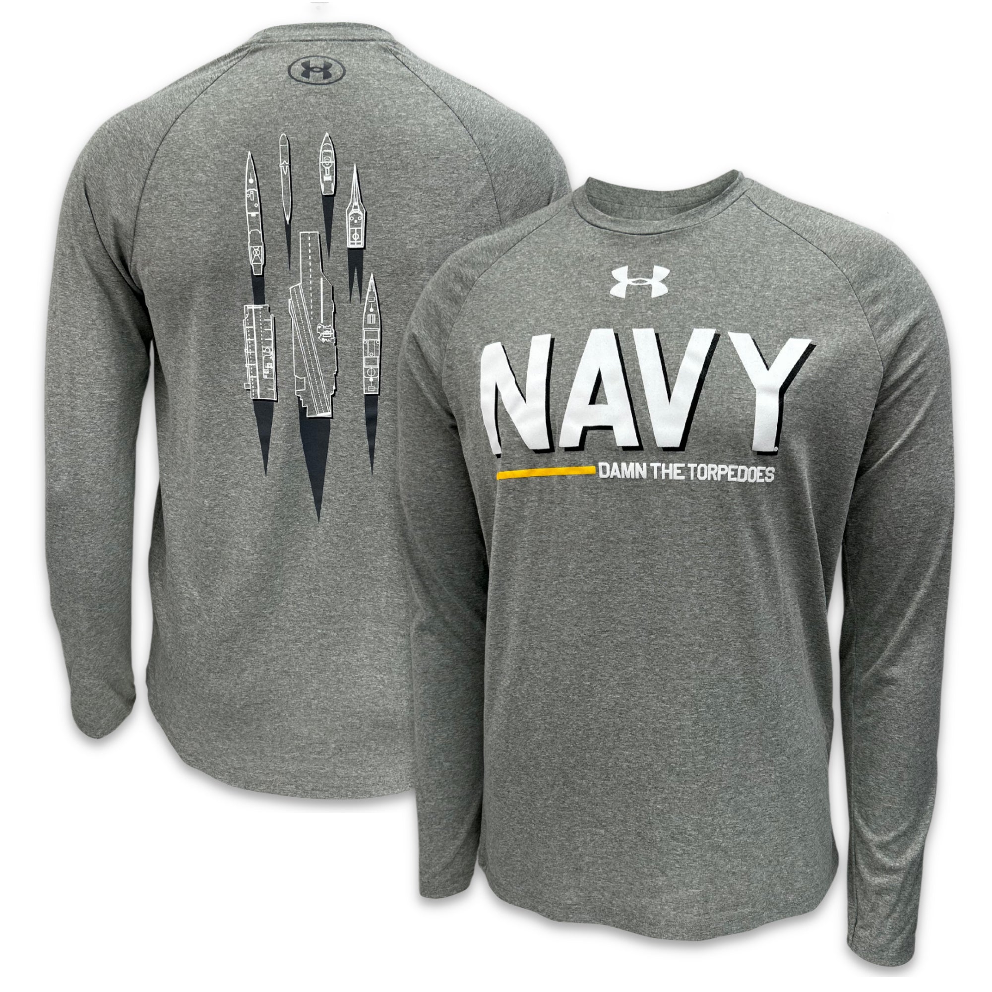 Navy Under Armour Damn the Torpedoes Ship Long Sleeve T-Shirt