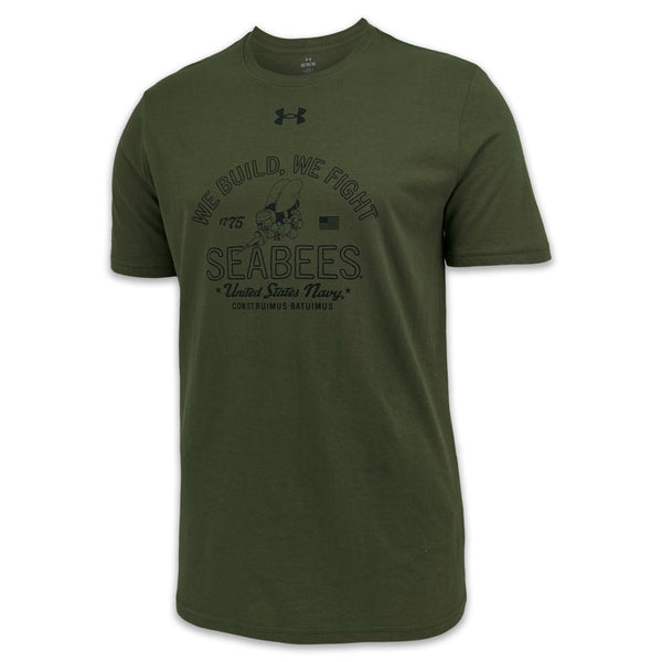 Navy Under Armour Seabees We Build We Fight T-Shirt (OD Green