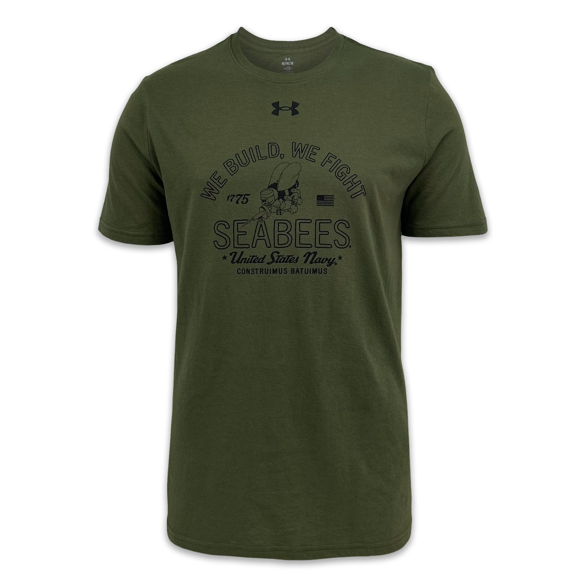 Navy Under Armour Seabees We Build We Fight T-Shirt (OD Green