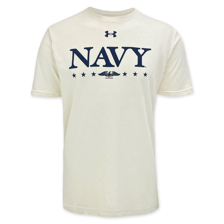 Navy Under Armour 2025 Rivalry Navy Eagle Cotton T-Shirt (Stone)