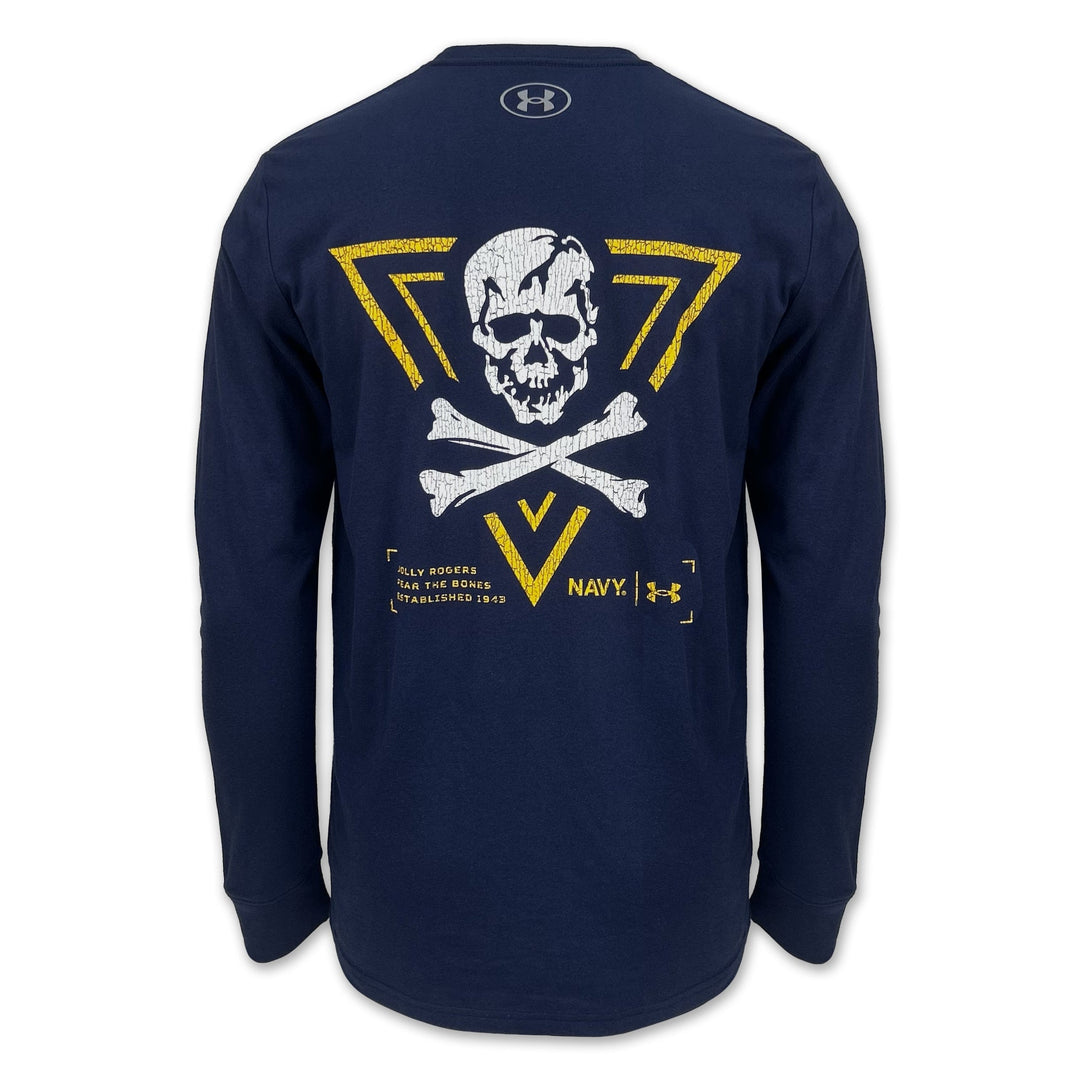 Navy Under Armour 2-Sided Jolly Rogers Fear the Bones Triangle Long Sleeve T-Shirt (Navy)