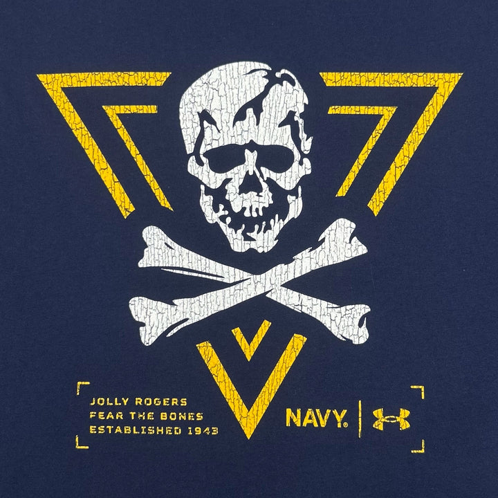 Navy Under Armour 2-Sided Jolly Rogers Fear the Bones Triangle Long Sleeve T-Shirt (Navy)