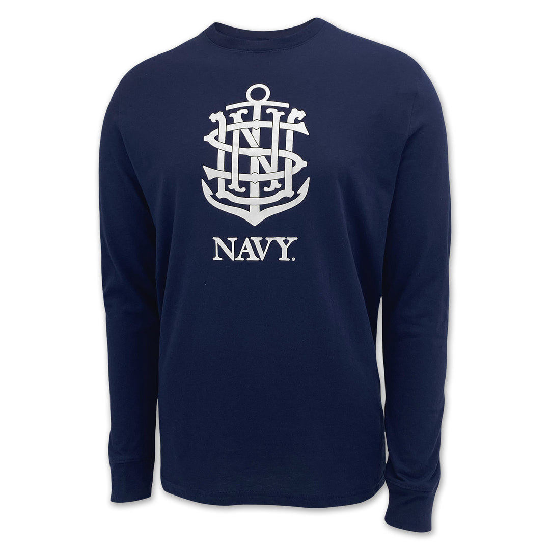 Navy Anchor Under Armour 2025 Rivalry Performance Cotton LS T-Shirt (Navy)