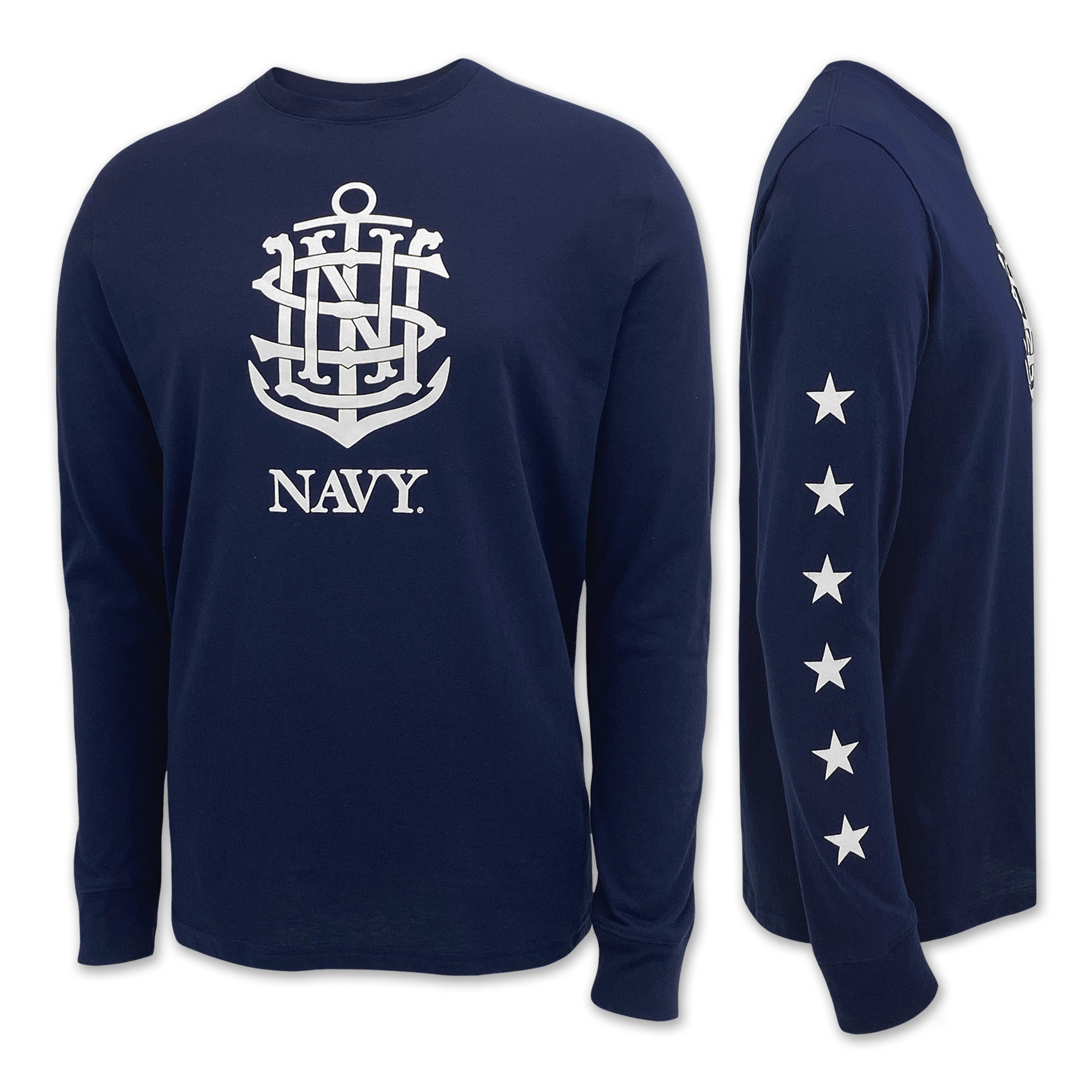 Navy Anchor Under Armour Performance Cotton LS T-Shirt (Navy