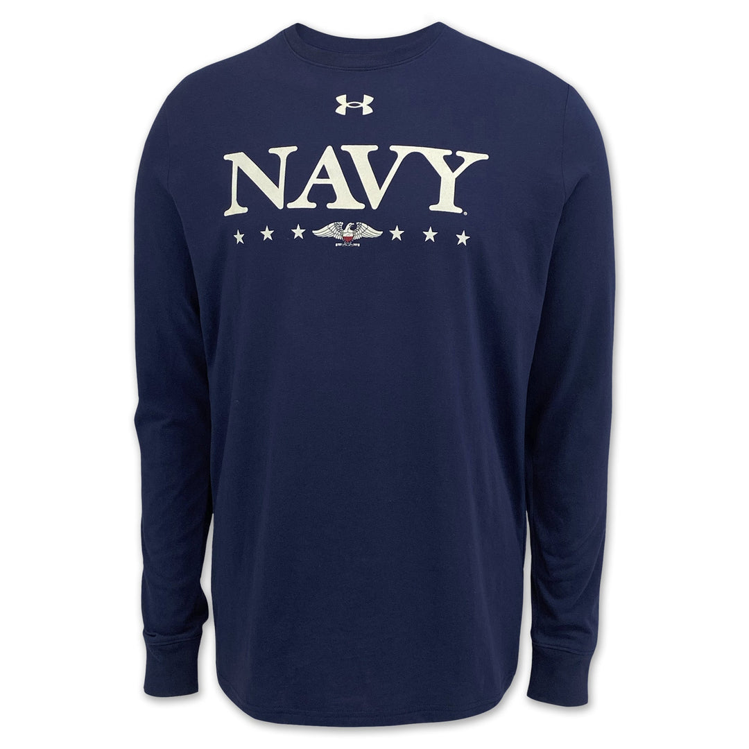 Navy Under Armour 2025 Rivalry Navy Eagle Cotton LS T-Shirt (Navy)