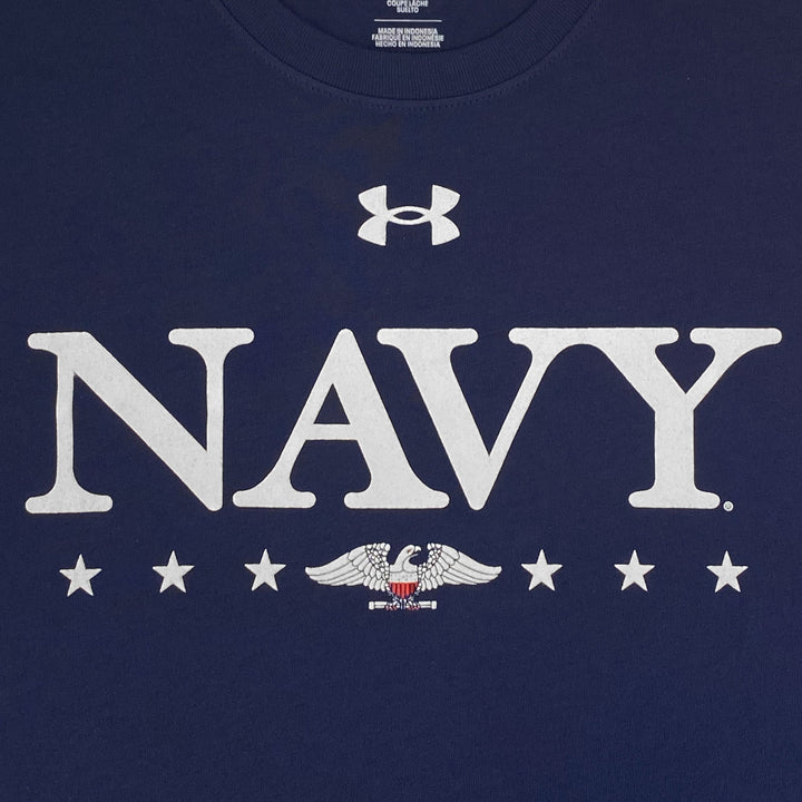 Navy Under Armour 2025 Rivalry Navy Eagle Cotton LS T-Shirt (Navy)
